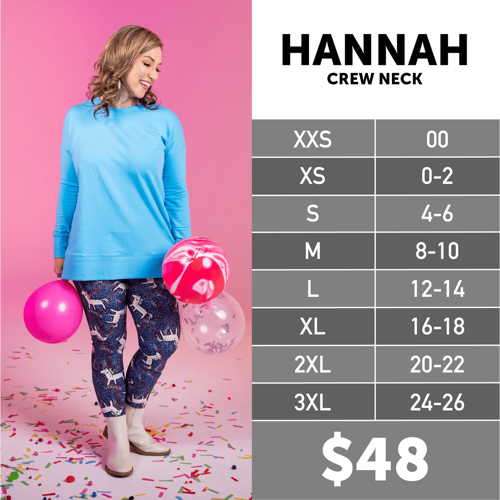 Hannah Size Chart